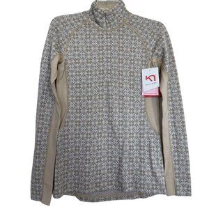 Kari Traa Base Layer Womens Size Medium M 1/4 Zip Nordic Fair Aisle Snowflakes